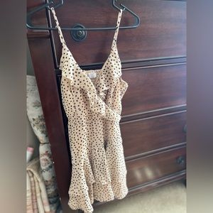 Dress, sundress, mini dress, romper, tan romper, flowy romper